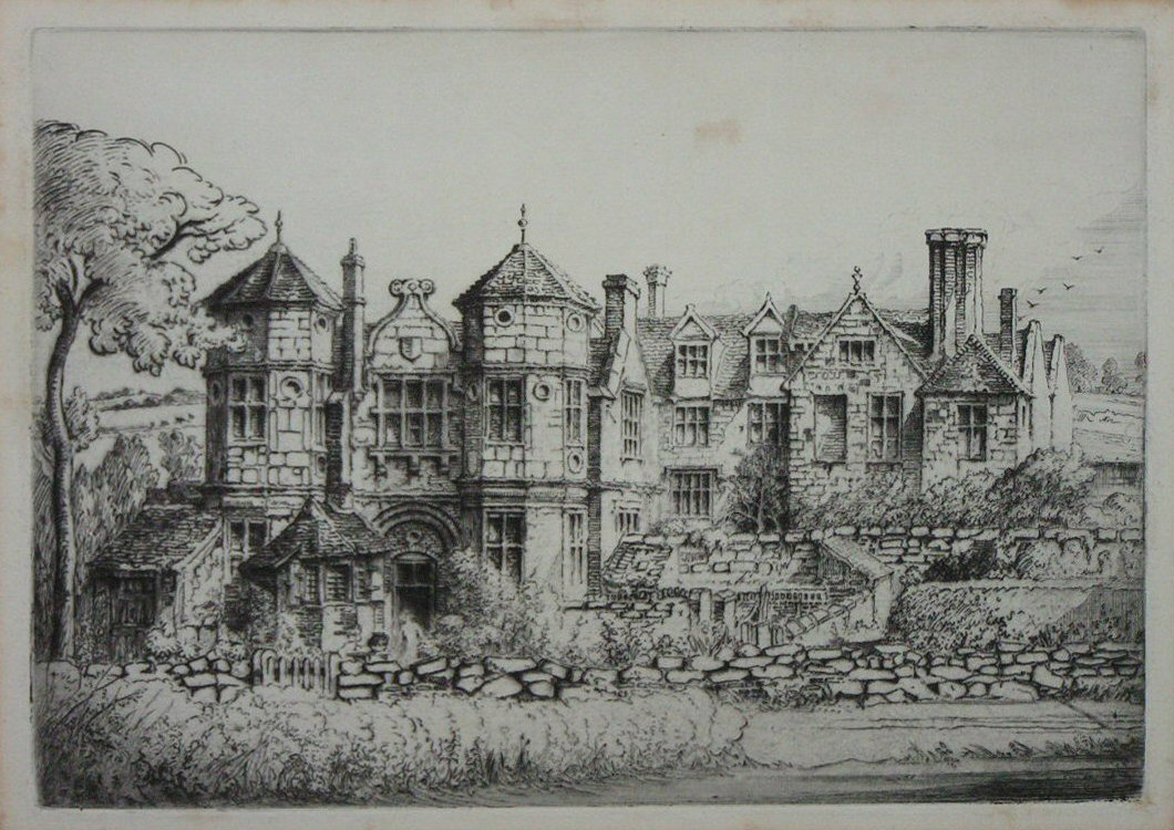 Etching - (Madeley Court, Shropshire)